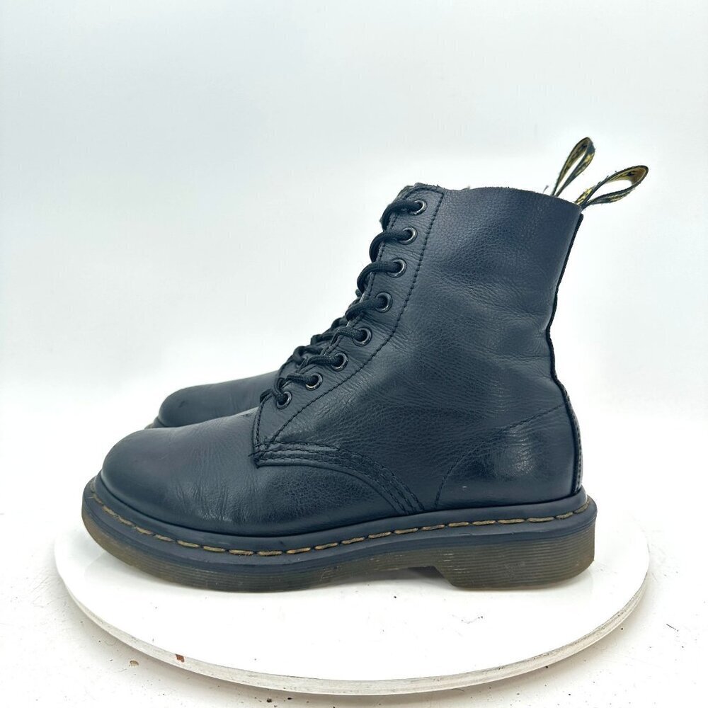 Dr. Martens Pascal Women Size 6 Black Soft Leather 8 Eye Lace Up Combat Boots